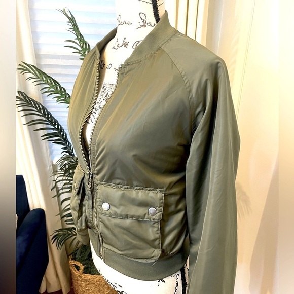 AEROPOSTALE Bomber Jacket Army Green - Picture 4 of 12